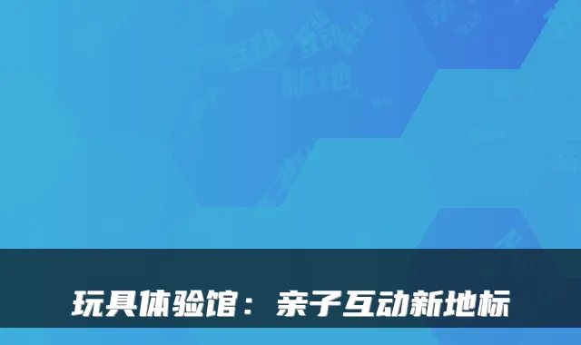 玩具体验馆：亲子互动新地标