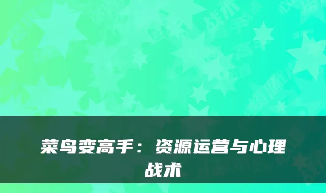 菜鸟变高手：资源运营与心理战术