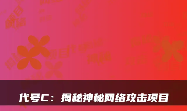 代号C：揭秘神秘网络攻击项目