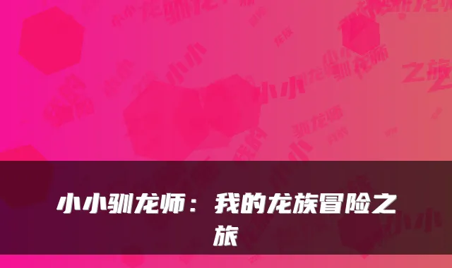 小小驯龙师：我的龙族冒险之旅
