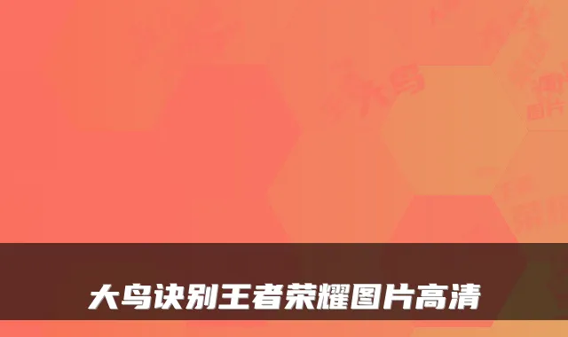 大鸟诀别王者荣耀图片高清