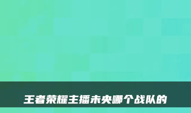 王者荣耀主播未央哪个战队的
