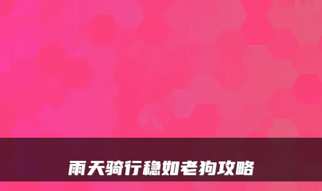 雨天骑行稳如老狗攻略
