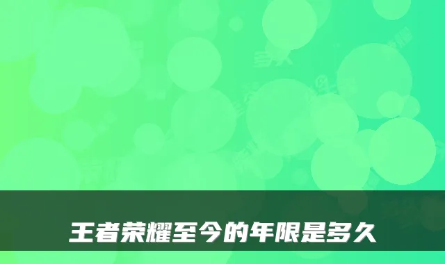 王者荣耀至今的年限是多久