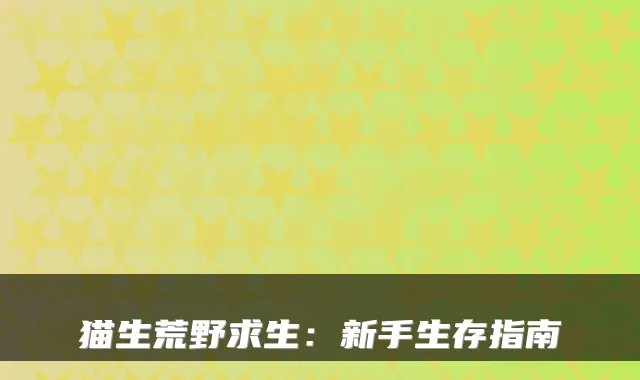 猫生荒野求生：新手生存指南