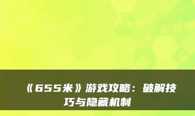 《655米》游戏攻略：破解技巧与隐藏机制