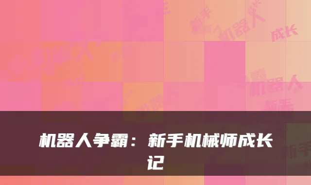 机器人争霸：新手机械师成长记