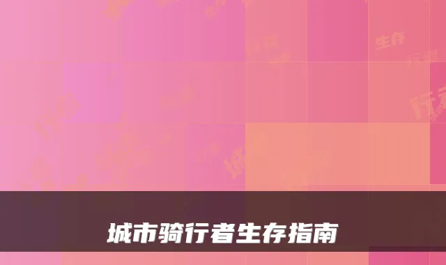 城市骑行者生存指南