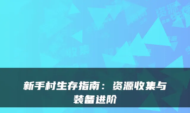 新手村生存指南：资源收集与装备进阶