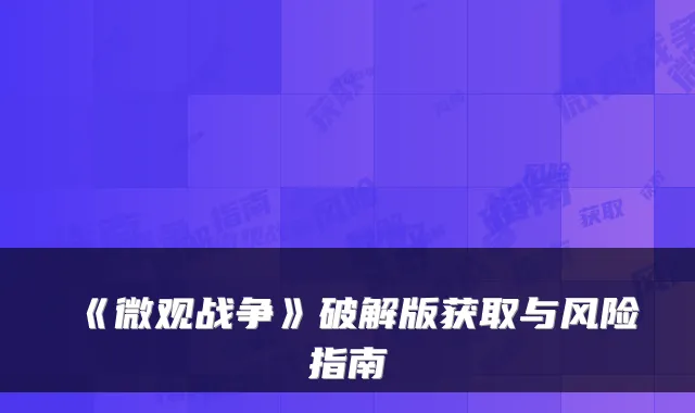 《微观战争》破解版获取与风险指南