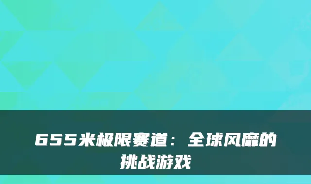 655米极限赛道：全球风靡的挑战游戏
