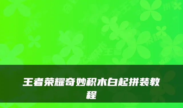 王者荣耀奇妙积木白起拼装教程
