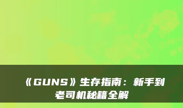 《GUNS》生存指南：新手到老司机秘籍全解