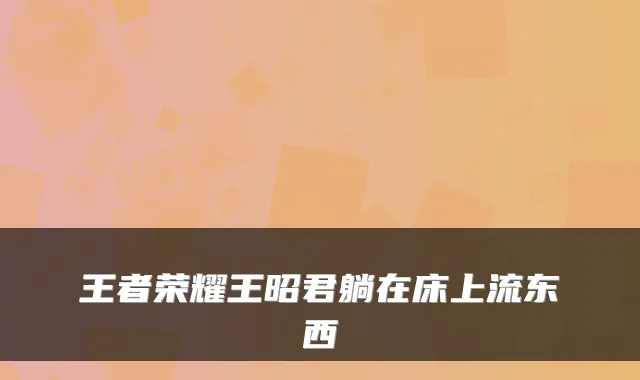 王者荣耀王昭君躺在床上流东西