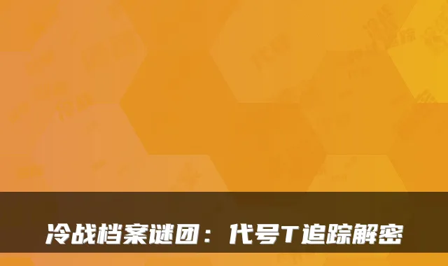 冷战档案谜团：代号T追踪解密
