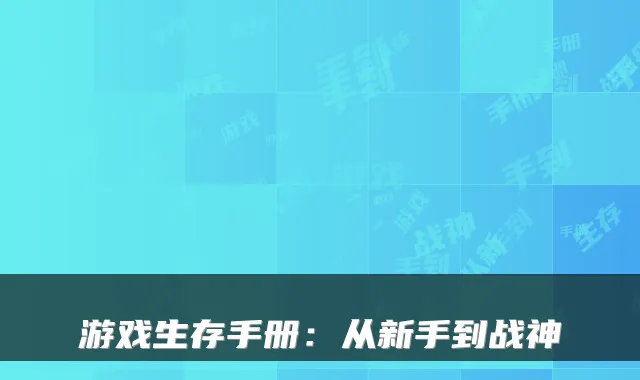 游戏生存手册：从新手到战神