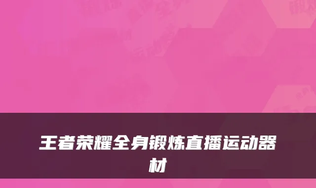 王者荣耀全身锻炼直播运动器材