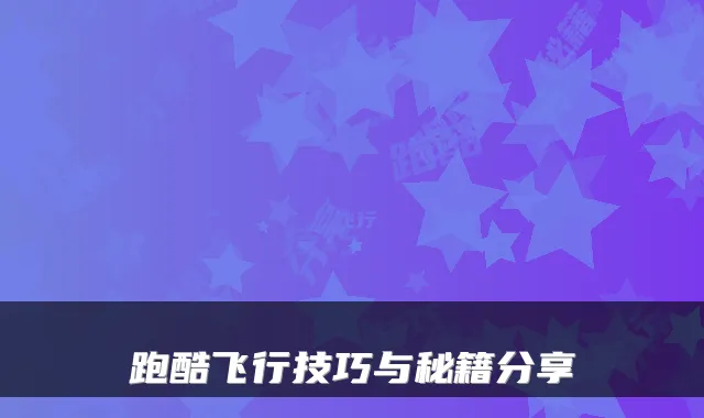 跑酷飞行技巧与秘籍分享