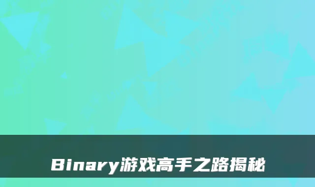Binary游戏高手之路揭秘