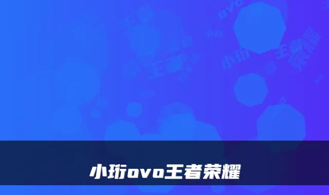 小珩ovo王者荣耀