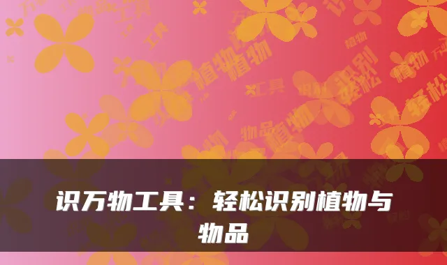 识万物工具：轻松识别植物与物品