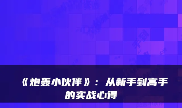 《炮轰小伙伴》：从新手到高手的实战心得