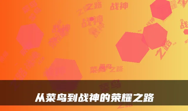从菜鸟到战神的荣耀之路