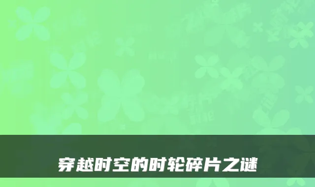 穿越时空的时轮碎片之谜