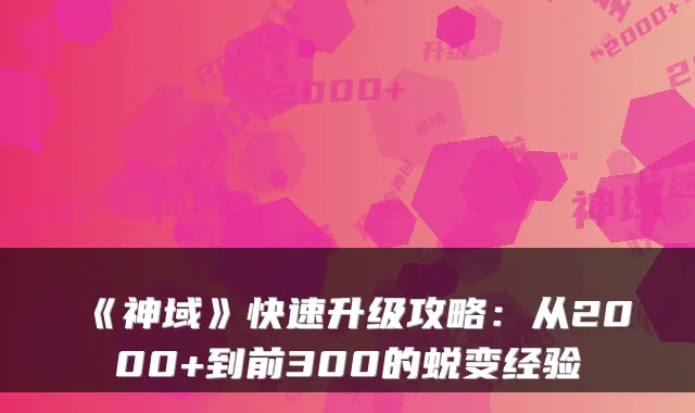 《神域》快速升级攻略：从2000+到前300的蜕变经验