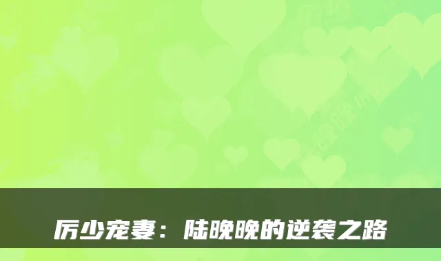 厉少宠妻：陆晚晚的逆袭之路