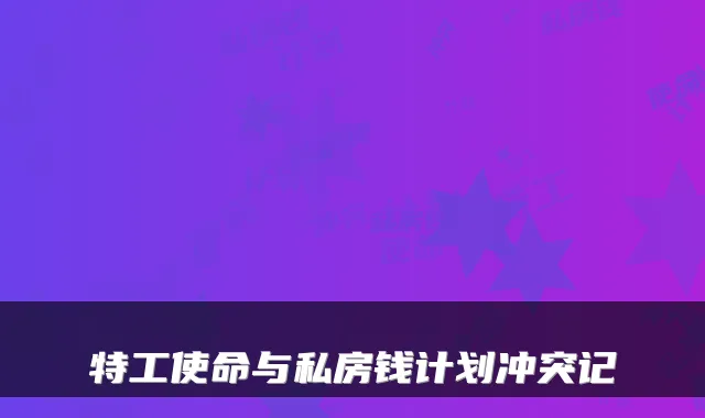特工使命与私房钱计划冲突记