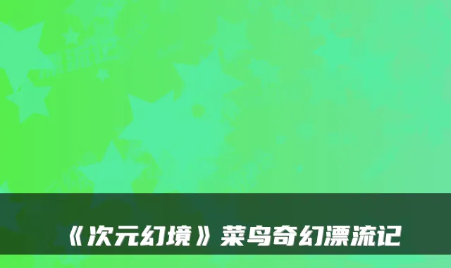 《次元幻境》菜鸟奇幻漂流记