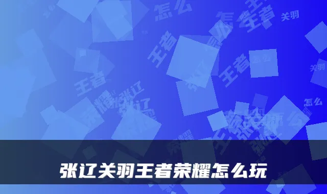 张辽关羽王者荣耀怎么玩