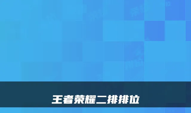 王者荣耀二排排位