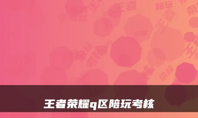 王者荣耀q区陪玩考核