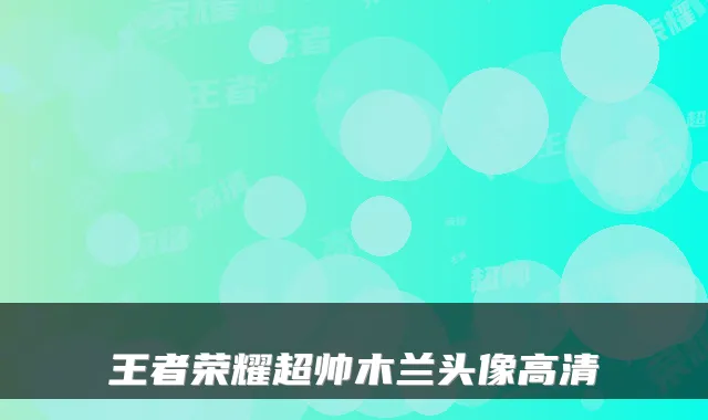 王者荣耀超帅木兰头像高清