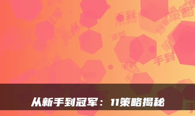 从新手到冠军：11策略揭秘