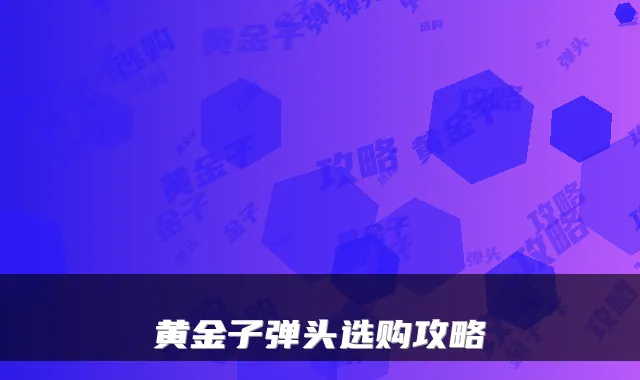 黄金子弹头选购攻略