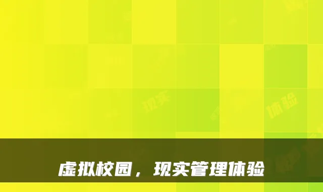 虚拟校园，现实管理体验