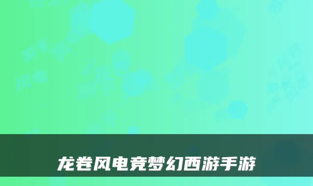 龙卷风电竞梦幻西游手游