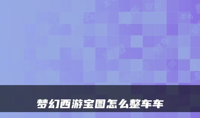 梦幻西游宝图怎么整车车