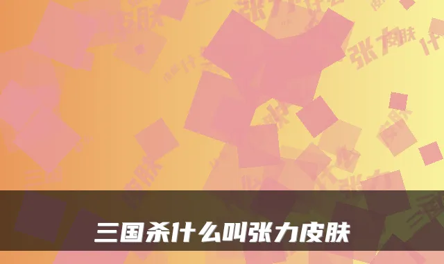 三国杀什么叫张力皮肤