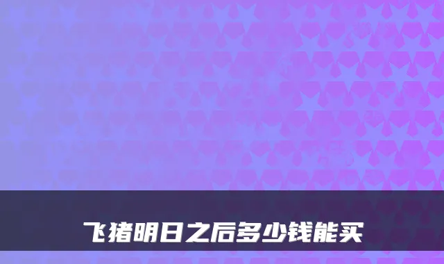 飞猪明日之后多少钱能买