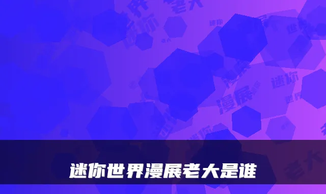 迷你世界漫展老大是谁
