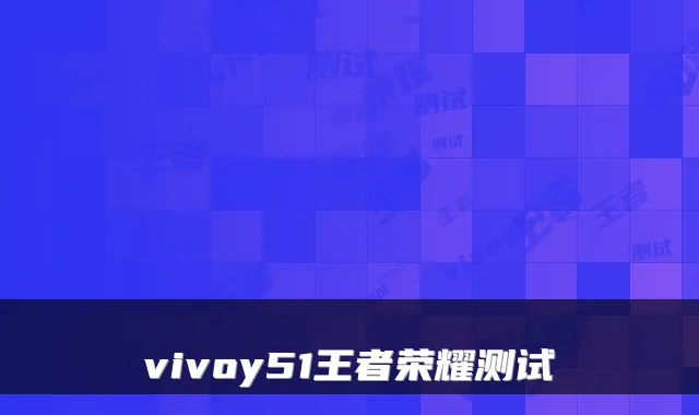 vivoy51王者荣耀测试