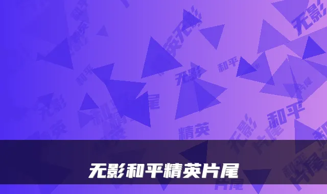 无影和平精英片尾